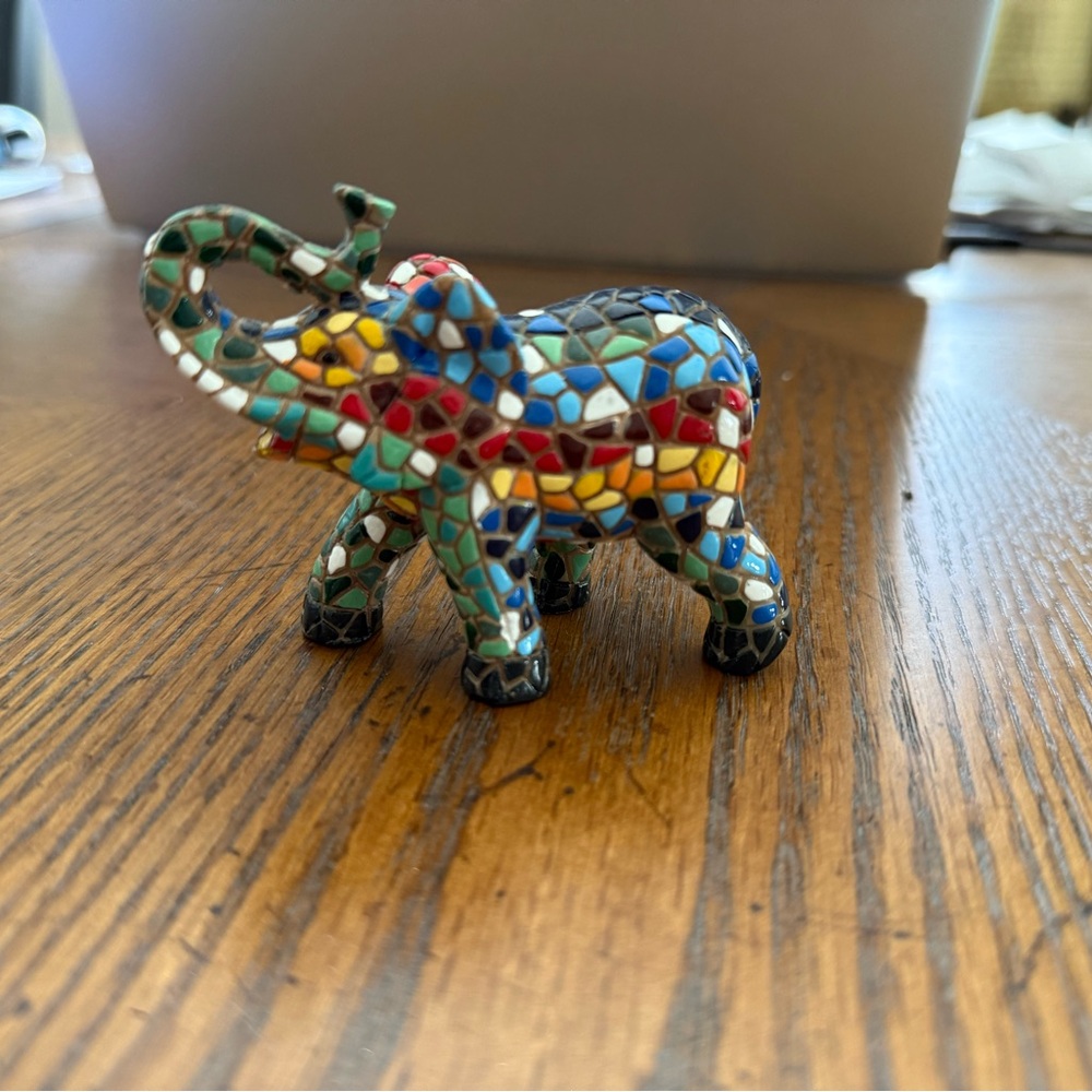 Beautiful Multicolor Mosaic Elephant Sculpture